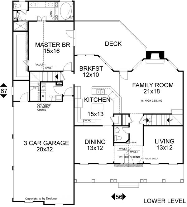 Lower Level Floorplan image of The St. James House Plan